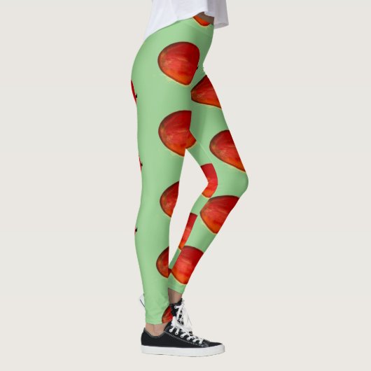 Waterverf groen voedsel tropisch patroon leggings (Rechts)