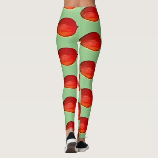 Waterverf groen voedsel tropisch patroon leggings (Achterkant)