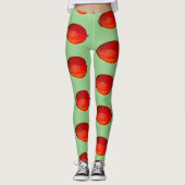 Waterverf groen voedsel tropisch patroon leggings (Voorkant)