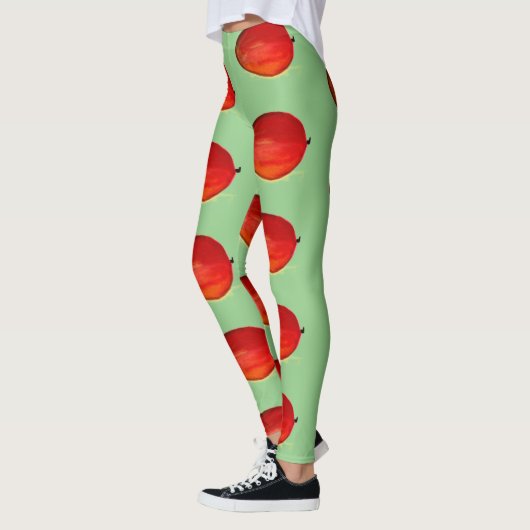 Waterverf groen voedsel tropisch patroon leggings (Links)