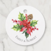 Waterverf groen voor Kerstmis Bedankjes Labels (Voorkant)