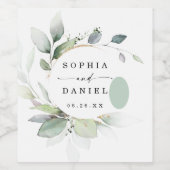 Waterverf groen weddenschap Wijn voor wijn Wijn Etiket (Enkel label)