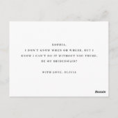 Waterverf groen. Wil je mijn bruidsmeisje zijn Briefkaart (Achterkant)