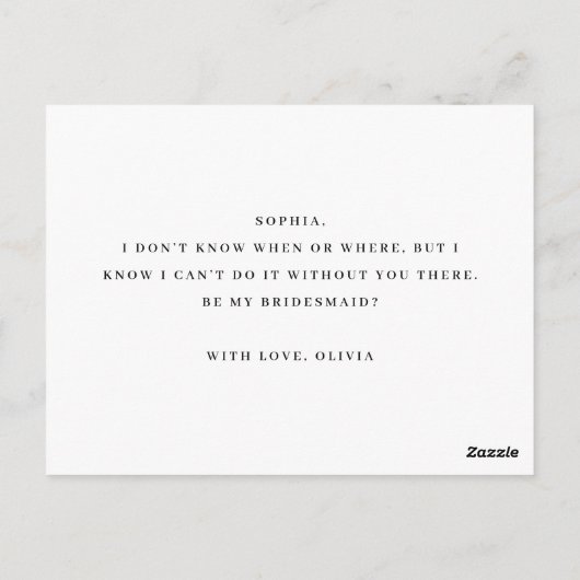 Waterverf groen. Wil je mijn bruidsmeisje zijn Briefkaart (Achterkant)