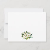 Waterverf Groen Wit Bloemen Gepersonaliseerd Notitiekaartje (Achterkant)