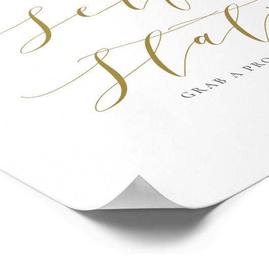 Waterverf groen wit bloemen selfie station poster (Hoek)