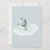 Waterverf Groen Wit Bos Pijnbomen Bruiloft Save The Date (Achterkant)