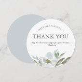 Waterverf Groen, Wit en Grijs Dank u Kaart (Voorkant / Achterkant)