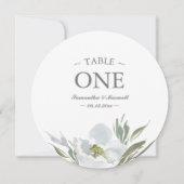 Waterverf groen wit en grijs tabelnummer kaart (Achterkant)