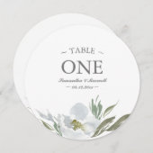 Waterverf groen wit en grijs tabelnummer kaart (Voorkant / Achterkant)