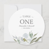 Waterverf groen wit en grijs tabelnummer kaart (Voorkant)