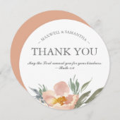 Waterverf Groen, Wit en Sinaasappel Dank u Kaart (Voorkant / Achterkant)