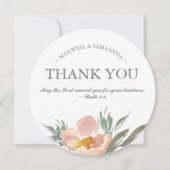 Waterverf Groen, Wit en Sinaasappel Dank u Kaart (Voorkant)