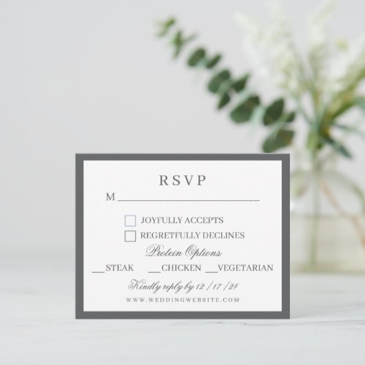 Waterverf Groen & Wit Hydrangea Crest Wedding RSVP Kaartje (Staand voorkant)