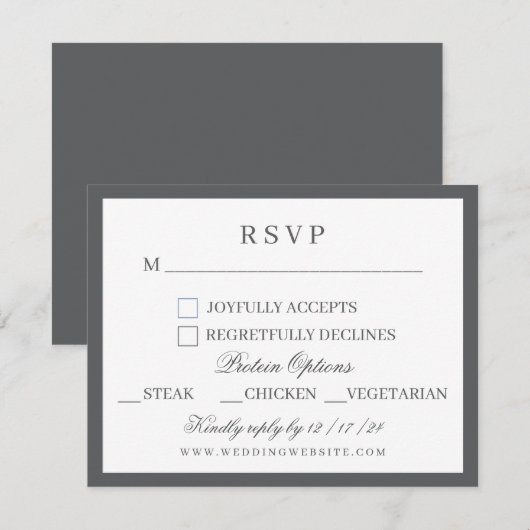 Waterverf Groen & Wit Hydrangea Crest Wedding RSVP Kaartje (Voorkant / Achterkant)