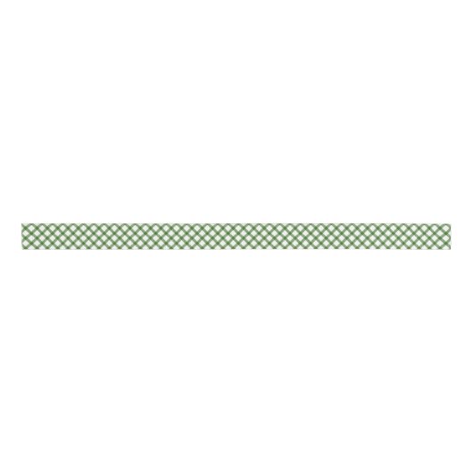 Waterverf Groen & Wit Kerst Plaid Grosgrain Lint (Voorkant)