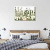 Waterverf Groen Woud Canvas Afdruk (Insitu (Slaapkamer))