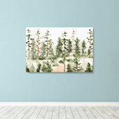 Waterverf Groen Woud Canvas Afdruk (Insitu (Houten vloer))