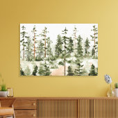 Waterverf Groen Woud Canvas Afdruk (Insitu (Woonkamer))