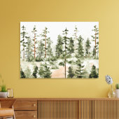 Waterverf Groen Woud Canvas Afdruk (Insitu (Woonkamer))