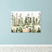 Waterverf Groen Woud Canvas Afdruk (Insitu (Houten vloer))
