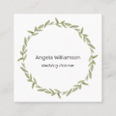 Waterverf Groen Wreath Square Visitekaartje (Voorkant)