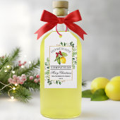 Waterverf Groen Zelfgemaakte Limoncello Kerst Cadeaulabel