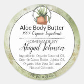 Waterverf Groen Zelfgemaakte scrub/body boterlabel Ronde Sticker (Voorkant)