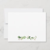 Waterverf Groen Zonnebloemen Goud Gepersonaliseerd Notitiekaartje (Achterkant)