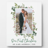 Waterverf groenblijvende bessen Kerst Foto Fotoplaat (Voorkant)