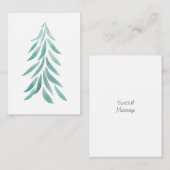 Waterverf groenblijvende boompenseelstreken 2 notitiekaartje (Voorkant / Achterkant)