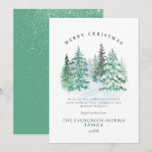 Waterverf groenblijvende bos Vrolijk kerstfeest Feestdagenkaart (Voorkant / Achterkant)