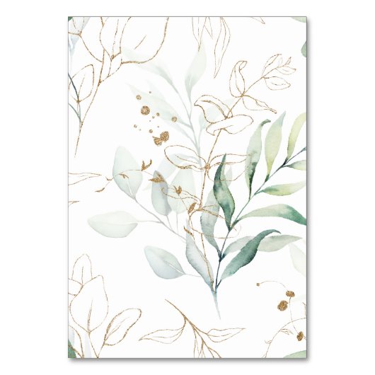 Waterverf groenblijvende eucalyptus tafelkaart kaart (Achterkant)