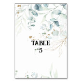 Waterverf groenblijvende eucalyptus tafelkaart kaart (Voorkant)