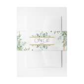 Waterverf groenblijvende gebladerte bladeren bruil uitnodigingen wikkel (Voorkant Voorbeeld)