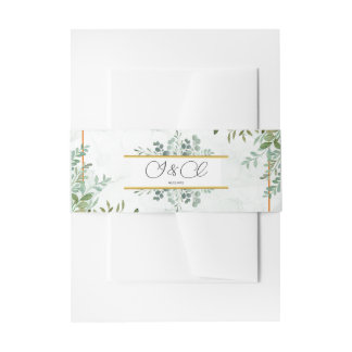 Waterverf groenblijvende gebladerte bladeren bruil uitnodigingen wikkel