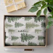 Waterverf groenblijvende pijnbomen voor kerst tissuepapier (Geschenk)