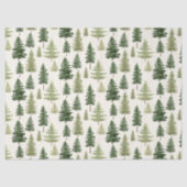 Waterverf groenblijvende pijnbomen voor kerst tissuepapier (Voorkant)