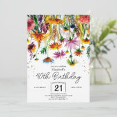 Waterverf GroenBloemen 40e geboortedag Kaart (Staand voorkant)