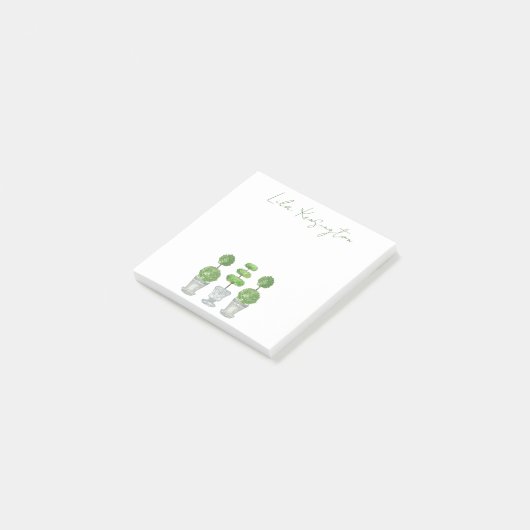 Waterverf groene agenda post-it® notes (Schuin)
