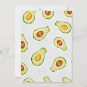 Waterverf Groene Avocado Patroon Verjaardag Kaart (Achterkant)
