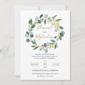 Waterverf groene baard, eucalyptus Wedding Kaart (Voorkant)
