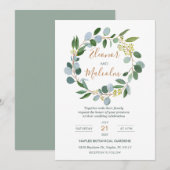 Waterverf groene baard, eucalyptus Wedding Kaart (Voorkant / Achterkant)