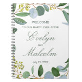 Waterverf groene baard, eucalyptus Wedding Notitieboek (Voorkant)