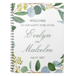 Waterverf groene baard, eucalyptus Wedding Notitieboek