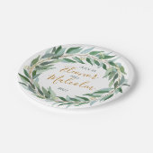 Waterverf groene baard, eucalyptus Wedding Papieren Bordje (Gekanteld)