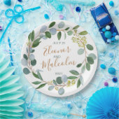 Waterverf groene baard, eucalyptus Wedding Papieren Bordje (Feest)