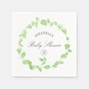 Waterverf Groene Baby Shower Servet