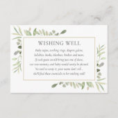 Waterverf Groene Baby Shower Wensput Informatiekaartje (Voorkant)