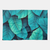 Waterverf Groene Banaan Bladpatroon Theedoek (Horizontaal)